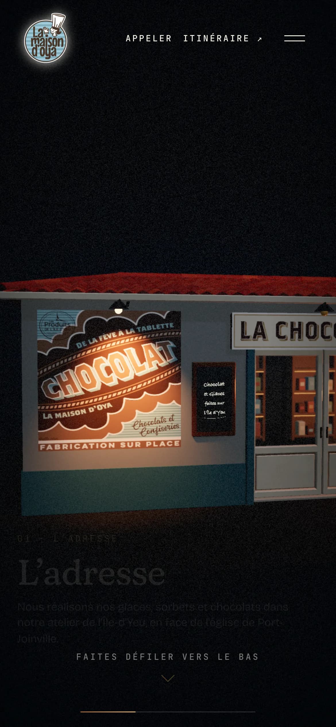 Le site La Maison d’Oya affiché sur un téléphone.